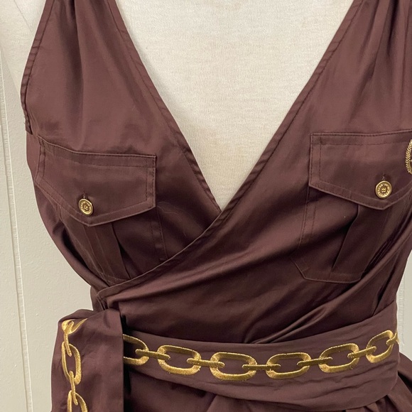 JC de Castelbajac Paris 2000s brown wrap top - Picture 2 of 12